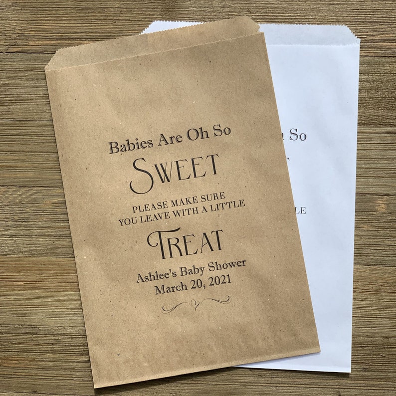 Sweet Baby Shower Favor Baby Shower Candy Bags Baby Shower Cookie Bags Personalized Baby Shower Favor Bags image 6