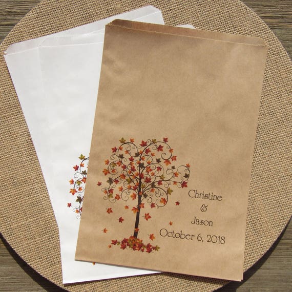 Fall Wedding Favor Bags Wedding Favor Bags Rustic Wedding Etsy