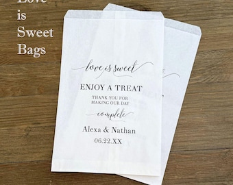 Personalized Wedding Favor Bags: "Love is Sweet" Candy Buffet