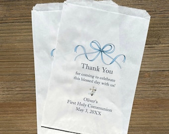First Communion Favor Bags For Boys, Personalized for the Guest of Honor