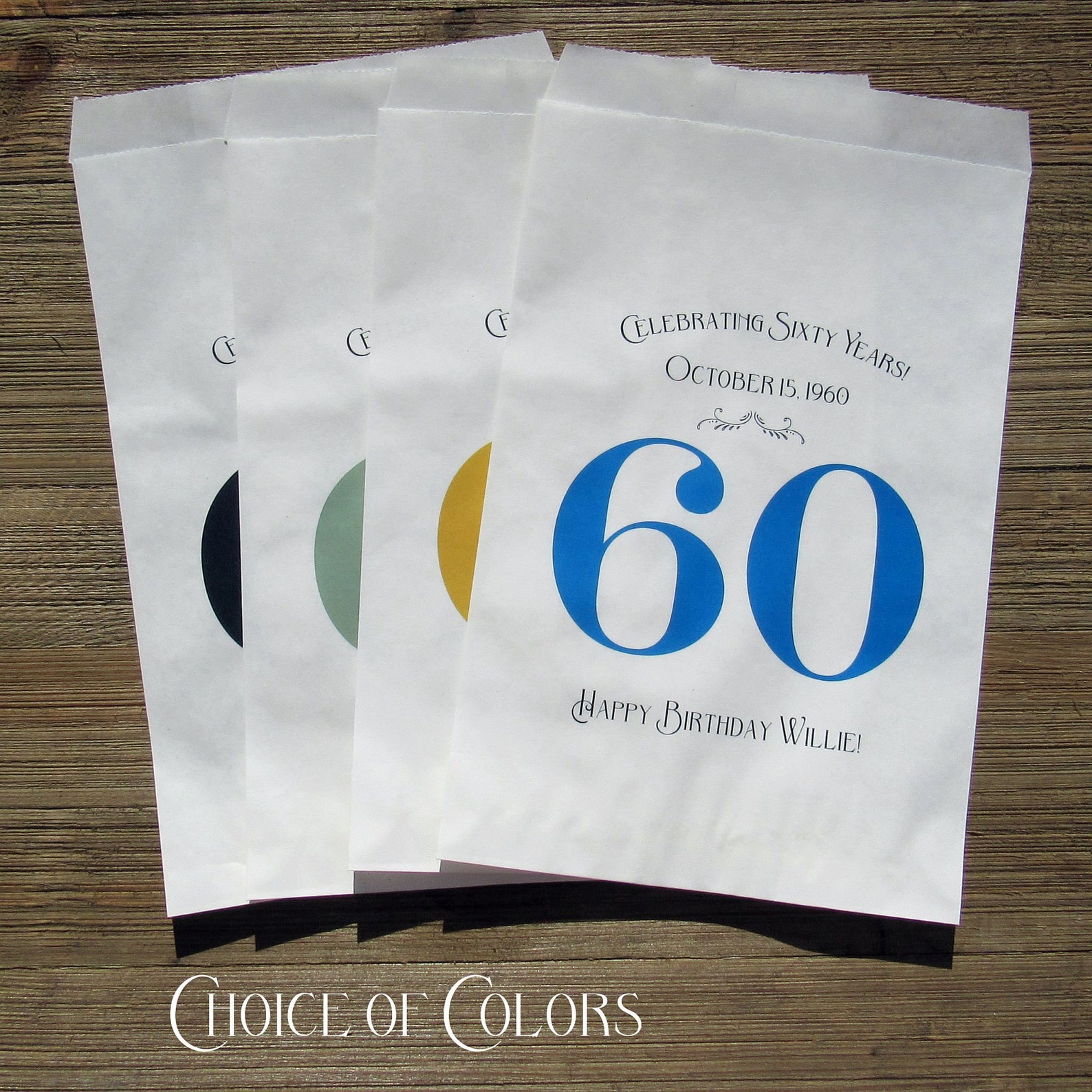 60th Favor Bags Adult Birthday Favor 60th Birthday Favor Etsy