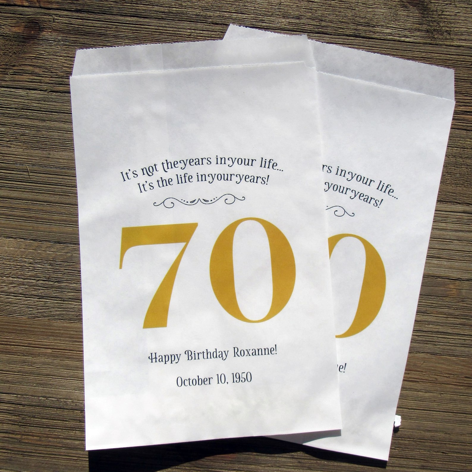 70th Birthday Favor Bags 70th Birthday Favor Bags Adult Etsy