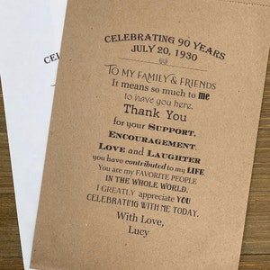 Adult birthday favor bags personalized for the guest of honor with a sweet saying.  Fill with candy, cookies, popcorn or utensil bags.