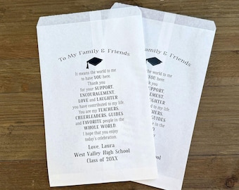 Personalized Graduation Favor Bags: Thank You Party Treat Bags