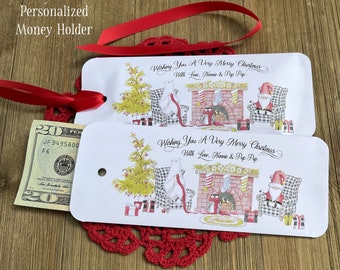 Christmas money holder, lottery ticket holder, candy bar holder or gift card holder.  Christmas business promotional give aways.