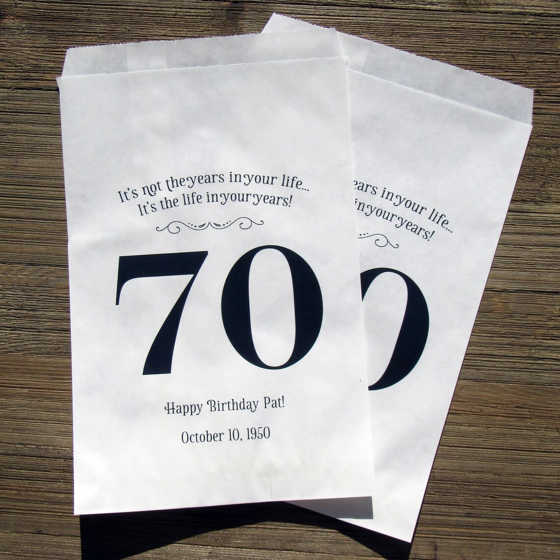 70th Birthday Favor Bags 70th Birthday Favor Bags Adult Etsy