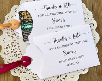 Personalized Retirement Party Lottery Ticket Favors