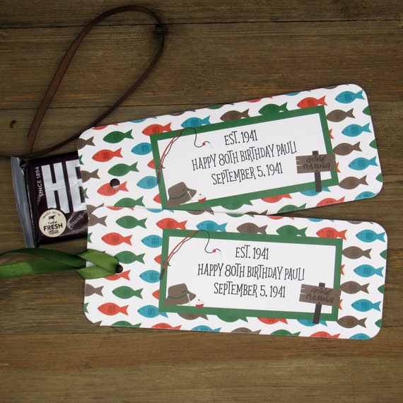 Fishing Party Favors Men's Party Favors Men's Birthday Favors Fish Favors  Adult Birthday Favors Candy Bar Favors Made in the USA 
