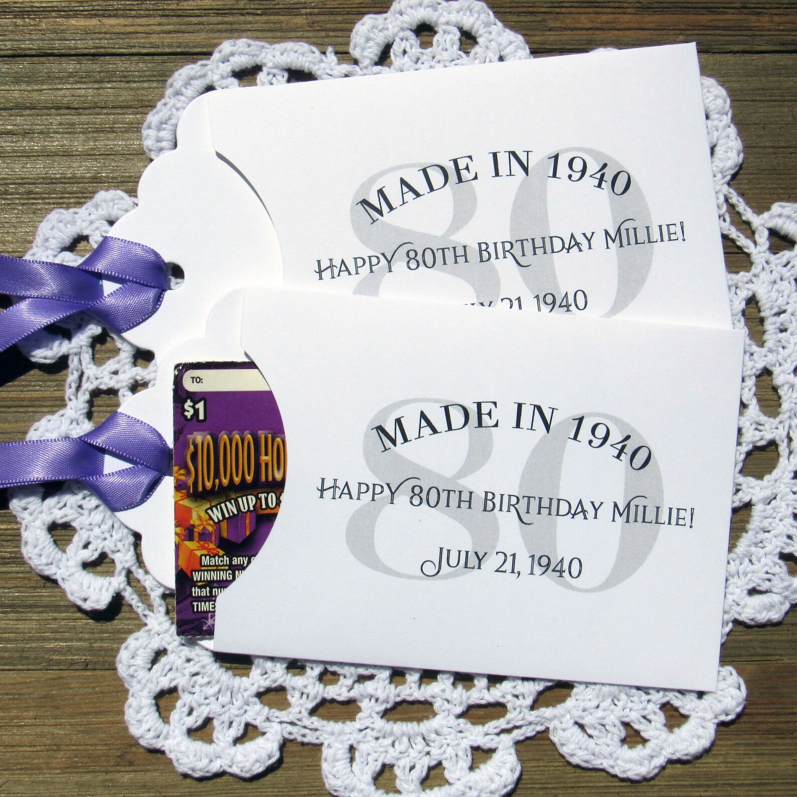 80th Birthday Favor Favors for 80th Birthday Lottery Etsy