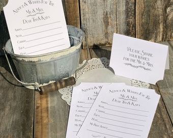 Personalized Wedding Advice Cards: Mr. & Mrs. Wish Cards