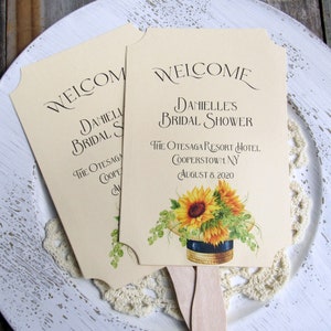 Sunflower Favor Fans, Sunflower Bridal Shower, Sunflower Favors, Bridal
