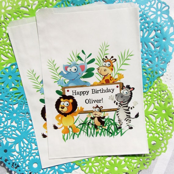 Zoo Favor Bags Zoo Birthday Party Zoo Candy Bags Zoo Goodie Bags