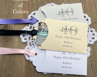 Personalized 40th Birthday Lottery Ticket Favors