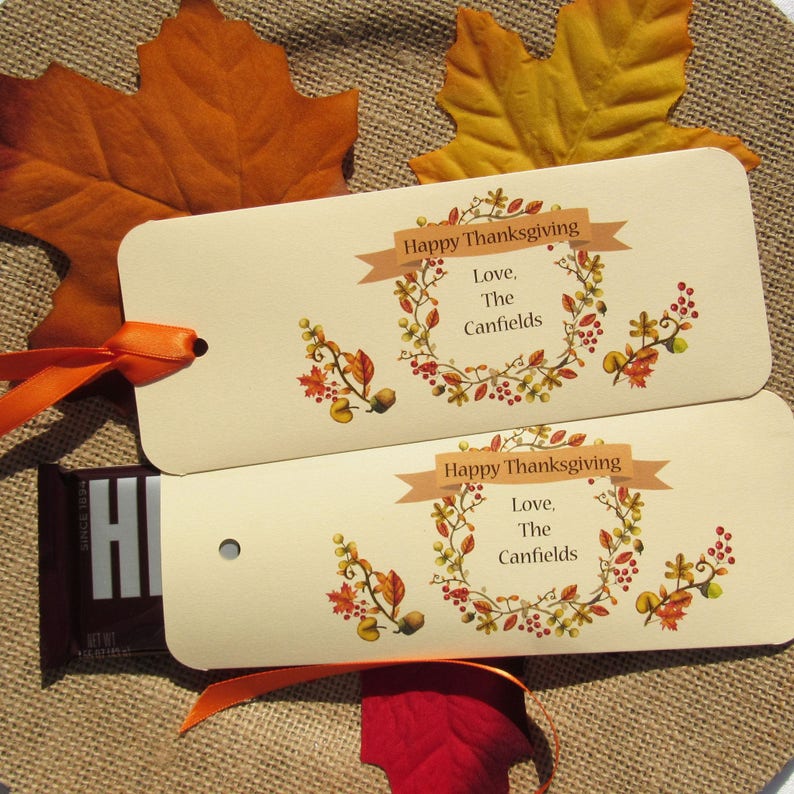 Thanksgiving Favors Thanksgiving Holiday Favors Thanksgiving Dinner Dinner Favors Hershey Bar Favor Fall Favors Party Favors image 1