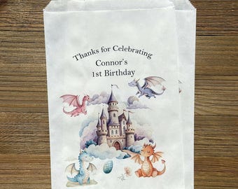 Dragon Birthday Favor Bags Personalized