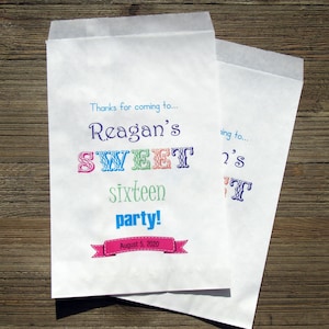 Sweet 16 Birthday |  Sweet 16 Party | Sweet 16 Favor Bags | Sweet 16 Favors | Sweet 16 Bags | Sweet 16 Paper Bags | Sweet 16 | Paper Bags