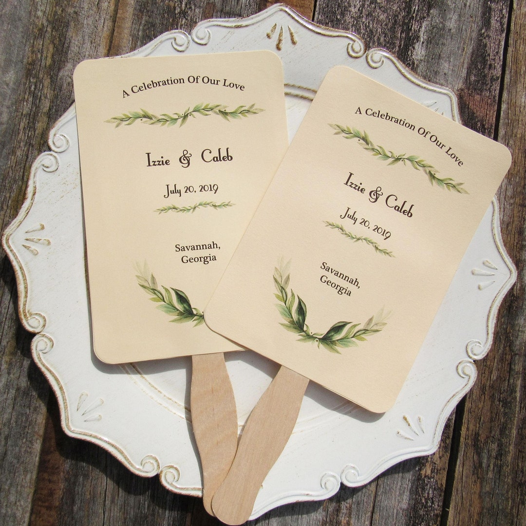 Greenery Wedding Fans Wedding Fan Hand Fans Personalized Wedding Fans
