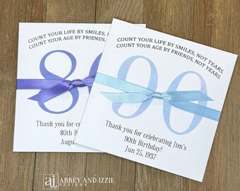 Birthday Scratch Off Party Favors, Personalized Scratch Card Holders, 80th, 90th Thank you gifts