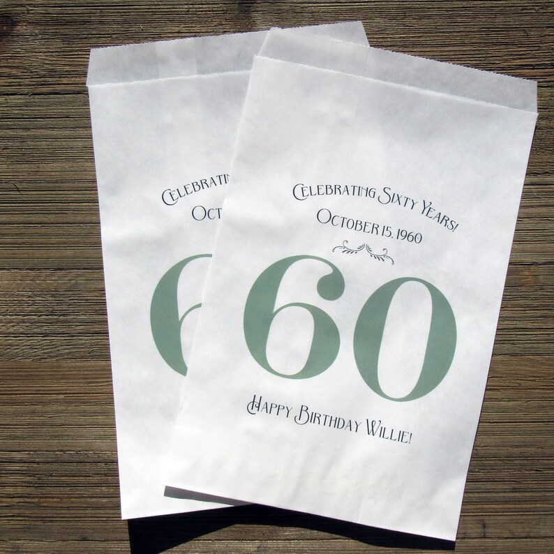 60th Favor Bags Adult Birthday Favor 60th Birthday Favor Etsy