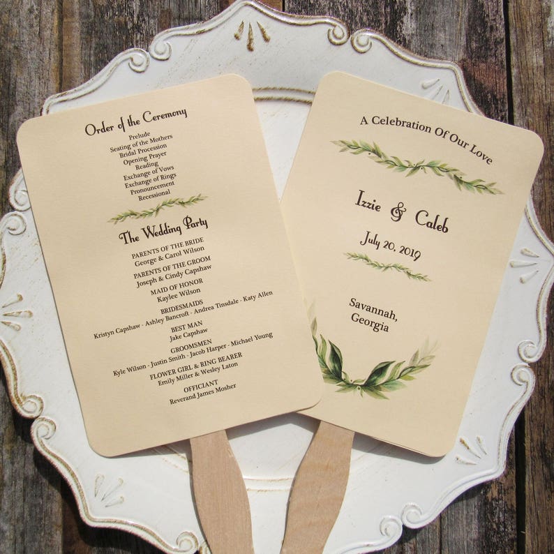 Wedding Program Fan Wedding Programs Wedding Hand Fans | Etsy