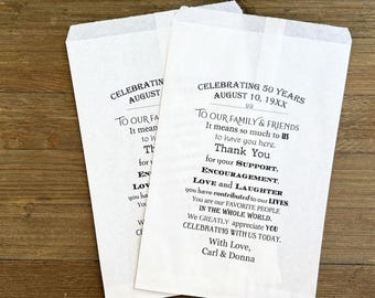 Personalized Anniversary Favor Bags: 50th Wedding Celebration