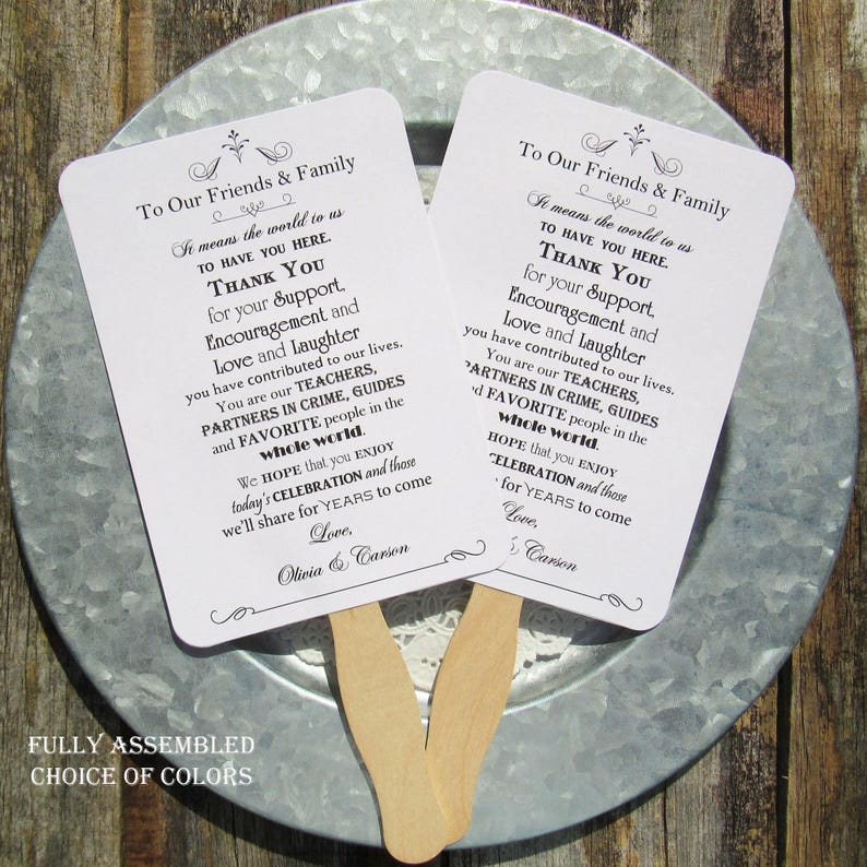 Wedding Hand Fans Wedding Ceremony Fan Personalized Hand Etsy