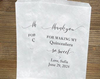 Bolsas personalizadas para recuerdos de quinceañera: Bolsas para dulces y golosinas