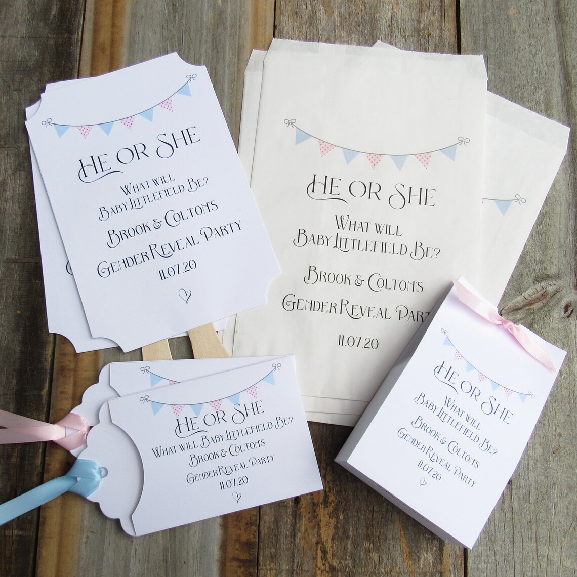Gender Reveal Favor Bag Gender Reveal Party Favor Gender Etsy