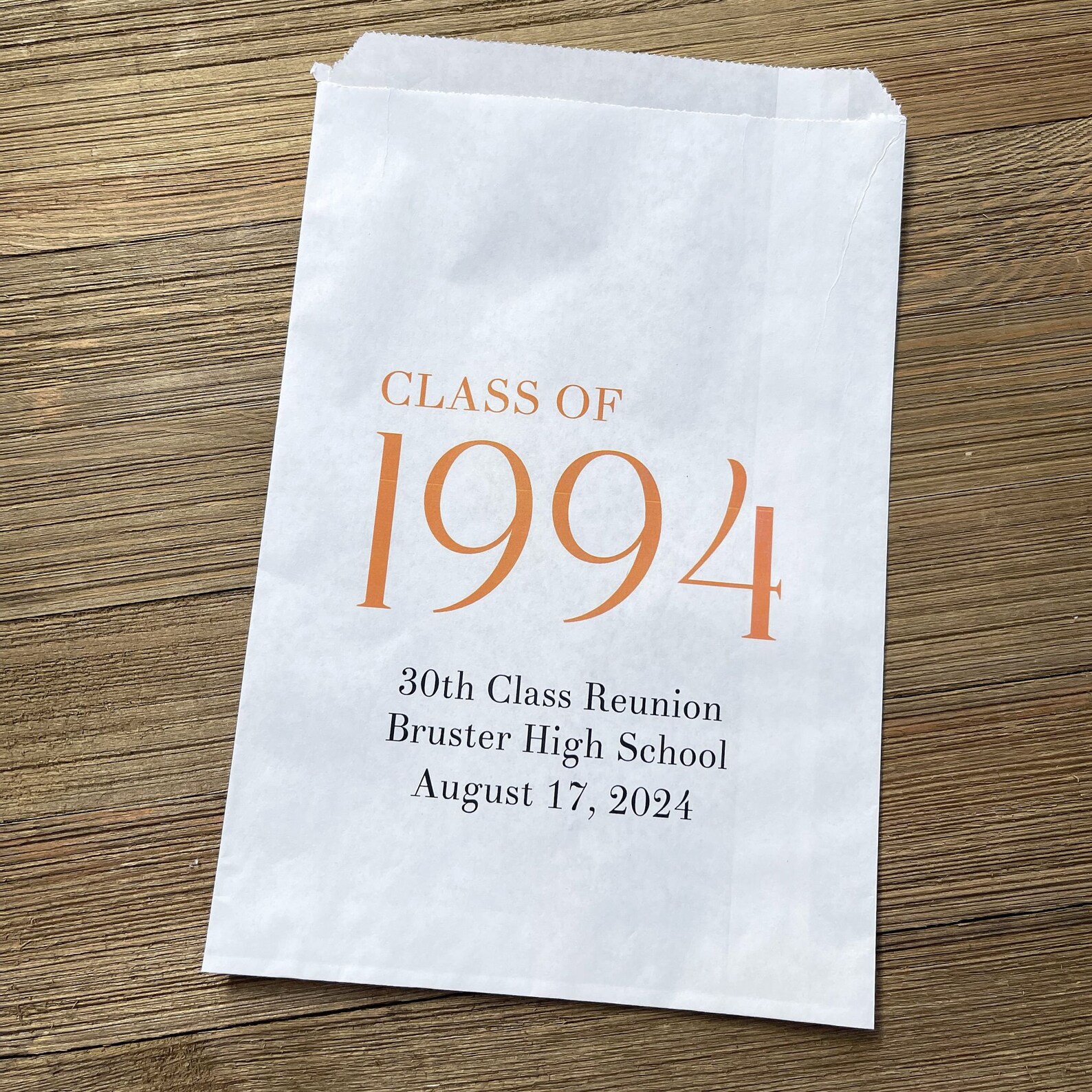 Personalized Class Reunion Favor Bags: School & Year - Etsy