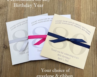 Personalized Birthday Lottery Ticket Favor with Ribbon