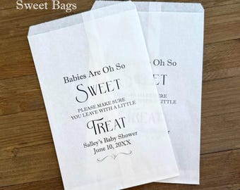 Personalized Baby Shower Favor Bags: Candy Buffet Treat Bags