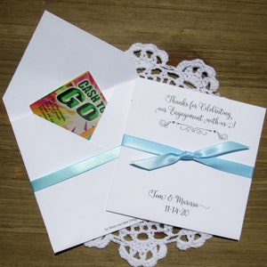 Unique engagement party favors, personalized for the bride and groom. Fill each with a lottery ticket to thank your guests for coming. image 6