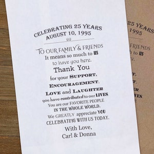 Wedding Anniversary Favors - Anniversary Favor Bags - Anniversary Party - 25th Wedding Anniversary - 50th Wedding Anniversary