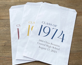 Personalized Class Reunion Favor Bags: School & Year