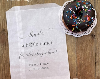 Personalized Wedding Donut Bags: Glassine Donut Bar Display