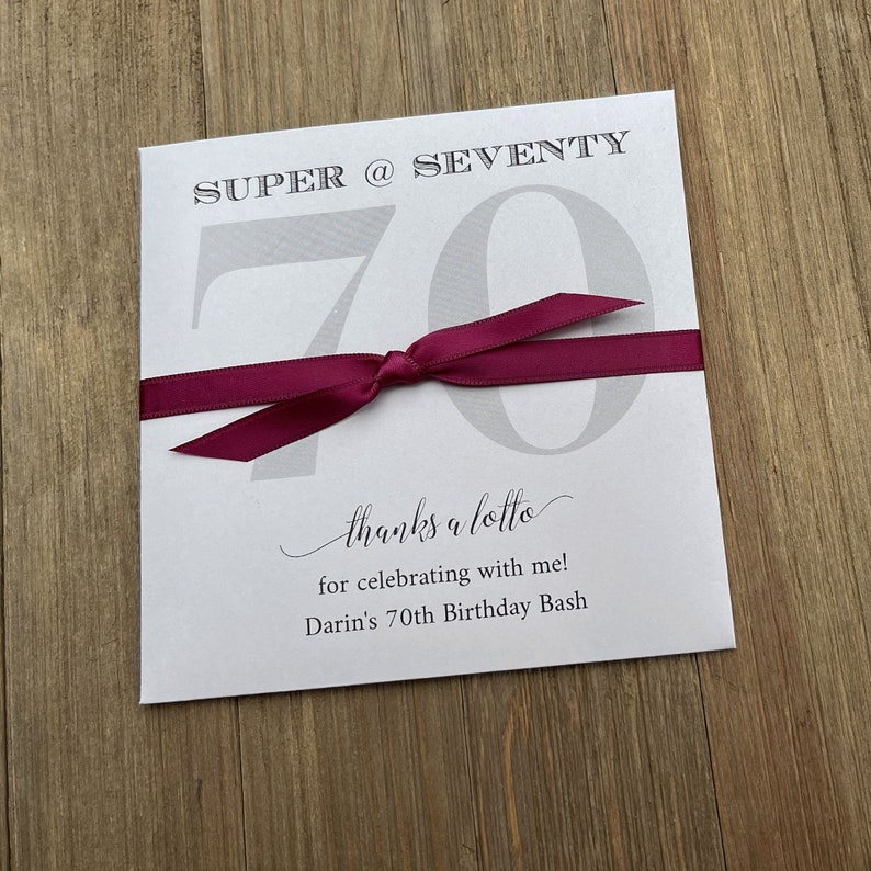 Give your guests a chance to win big with a scratch off lottery ticket! These 70th birthday party favors are available in array of color combinations to perfectly compliment your party theme.