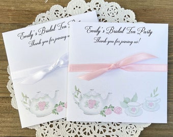 Bridal  tea party shower favors, personalized for the bride to be.  Add tea bags for the perfect tea party table favors.