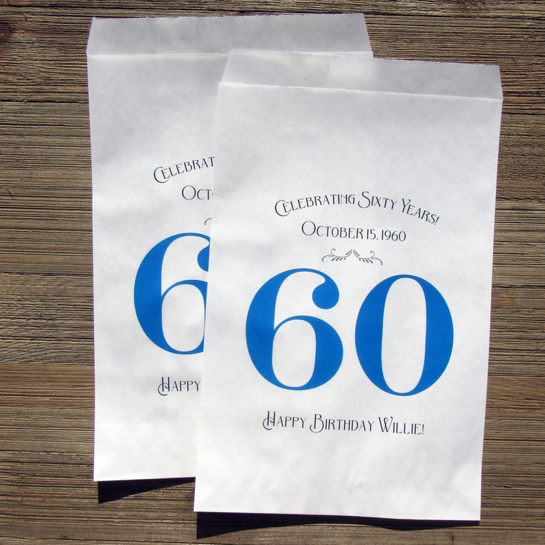 60th Favor Bags Adult Birthday Favor 60th Birthday Favor Etsy
