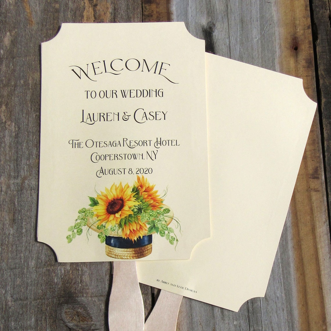Sunflower Fans Sunflower Favor Fans Sunflower Wedding Fans Etsy