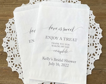 Bolsas personalizadas para recuerdos de despedida de soltera: Bolsas de dulces "El amor es dulce"
