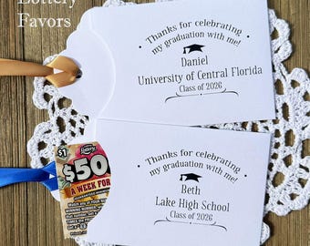 Personalized Graduation Lottery Ticket Favors: Class of 2026