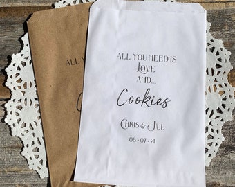 Wedding Cookie Bags - Wedding Cookie Favor - Cookie Bags - Personalized Bags - Wedding Favor Bags - Cookie Buffet Bags