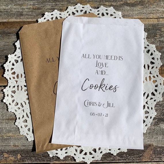 Wedding Cookie Bags Wedding Cookie Favor Cookie Bags Etsy