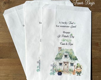 Personalized St. Patrick's Day Favor Bags, Lucky Treat, Company Promotion Bags