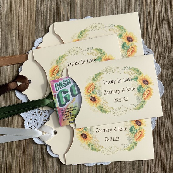 Sunflower Wedding Favors, Fall Wedding, Lottery Ticket Holders, Sunflower  Wedding , Rustic Wedding Favor, Sunflower Wedding Guest Favor 