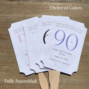 Unique personalized birthday party favor fans, keep your guest cool with these adorable keepsake party fans.