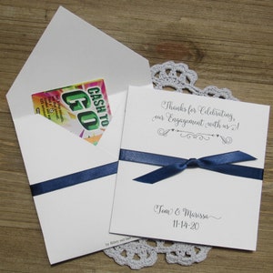 Unique engagement party favors, personalized for the bride and groom. Fill each with a lottery ticket to thank your guests for coming. image 5