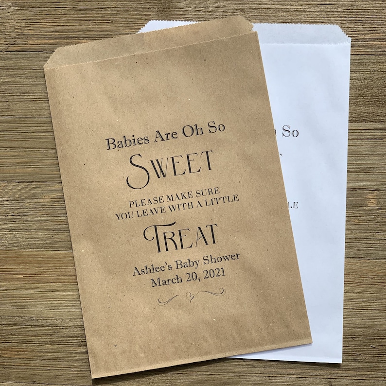 Sweet Baby Shower Favor Baby Shower Candy Bags Baby Shower Cookie Bags Personalized Baby Shower Favor Bags image 8