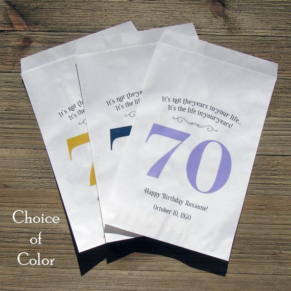 70th Birthday Favor Bags 70th Birthday Favor Bags Adult Birthday