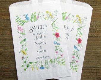 Floral Wedding Bags - Floral Favor Bags - Floral Wedding Candy Bags - Floral Candy Buffet Bags - Personalized Wedding Favor Bags | MARTHA